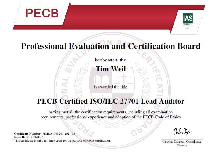 ISO 27701 Lead Auditor