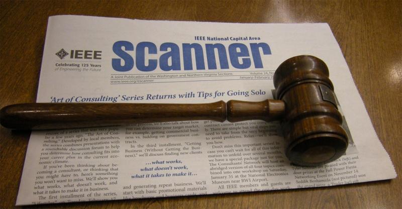 DC Section gavel and SCANNER newsletter